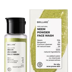 Brillare: Neem Powder Face Wash - Clear, Purified, Acne Prone Skin - 15gm
