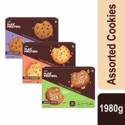 RiteBite Max Protein: RiteBite Max Protein 7 Grain Breakfast Cookies - Choco Chip, Oats - Raisins & Nuts - Seeds