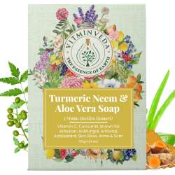 VITMINVEDA: Aloe Vera Neem & Turmeric Herbal Soap Bar - 125 gm