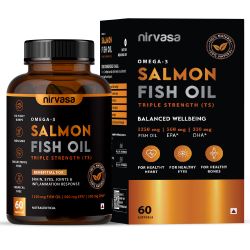 Nirvasa: Omega 3 Salmon Fish Oil Capsules (Triple Strength) - 60 Softgels