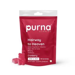 Purna Gummies: 5000mcg Biotin Gummies - Cranberry - 30 Gummies