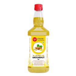 Indic Wisdom: Wood Pressed Groundnut Oil 1 Liter (Cold Pressed Groundnut Oil - Extracted on Wooden Churner)