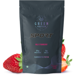 Green Protein: Sports Wild Strawberry Flavoured Pea Protein Pouch - 1kg