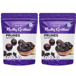 Nutty Gritties: California Pitted Prunes, Dried Fruit Plums - 400g (2 Pack of 200g each)