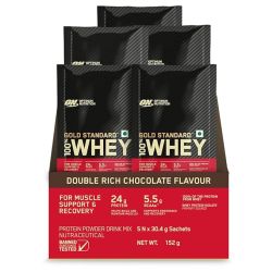 Optimum Nutrition: Gold Standard 100% Whey Isolate Protein Powder- 5 X 30.4 g Single Serve Sachets (Double Rich Chocolate)
