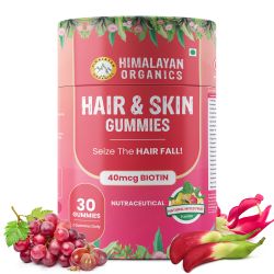 Vlado's Himalayan Organics: Hair & Skin Gummies 40 mcg Biotin For Hair Growth & Glowing Skin (30 Gummies)