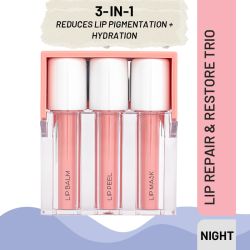 Flurth: 3-in-1 Korean Lip Moisturizing Trio - Night I Vegan & Clean Ingredients I Lip Balm, Lip Peel & Lip Mask