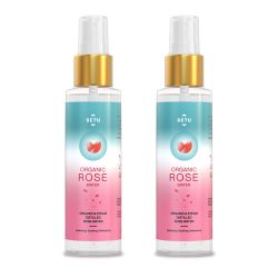 SETU: Organic Rose Water/Gulab Jal Spray -100 ML(Pack of 2) |Premium Face Mist, Toner for Brighter and Hydrated Skin |Oil-Control & Makeup remover| Zero alcochol, Paraben free and No artificial flavor