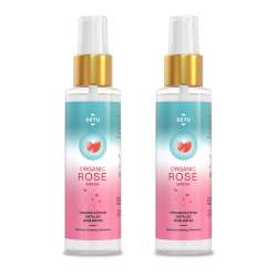SETU: Organic Rose Water/Gulab Jal Spray -100 ML(Pack of 2) |Premium Face Mist, Toner for Brighter and Hydrated Skin |Oil-Control & Makeup remover| Zero alcochol, Paraben free and No artificial flavor