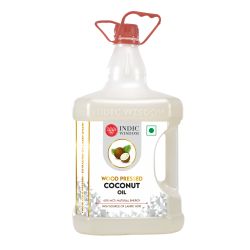 Indic Wisdom: Wood Pressed Virgin Coconut Oil 5 Liter (Cold Pressed Coconut Oil - Extracted on Wooden Churner)