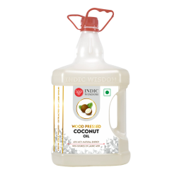 Indic Wisdom: Wood Pressed Virgin Coconut Oil 5 Liter (Cold Pressed Coconut Oil - Extracted on Wooden Churner)