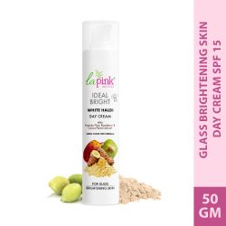 La Pink: Ideal Bright Day Cream | 100% Microplastic Free Formula | For Glass like Brightened skin, SPF15, Evens Skin Tone, All Skin Types | 50g