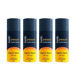 Kindly Health: Pleaser Topical Spray | Non-Transferrable Spray For Men | 80 gm | Pack of 4