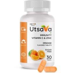 Nector: Vitamin C Orange Chewable Tablets, Immunity Antioxidant & Skincare | 30 Tablets