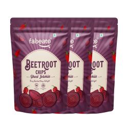 Fabeato: Ghost Jolokia Beetroot Chips,Vacuum Fried, Vegetable Chips - (Pack of 3 X 35g)