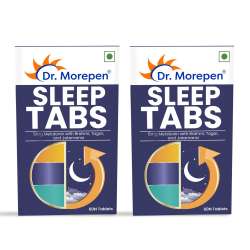 Dr. Morepen: Sleep Tabs Melatonin 5mg Sleeping Tablets for Stress-Free Sleep & Calmness - 60 Veg Tablets Pack of 2