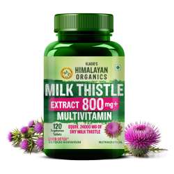 Vlado's Himalayan Organics: Milk Thistle Extract With 800Mg Of Silybum Marianum Detox Supplement For Men And Women For Healthy Liver | Boost Metabolism And Maintain Cholesterol level - 120 Vegetarian Tablets