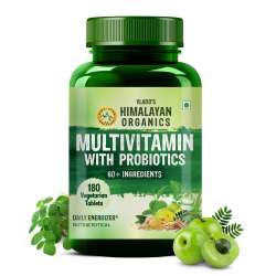 Vlado's Himalayan Organics: Vlado's Himalayan Organics Multivitamin for men & women with 60 ingredients - 180 Tablets - with probiotics - Immunity, Energy, Metabolism, and Muscle Function