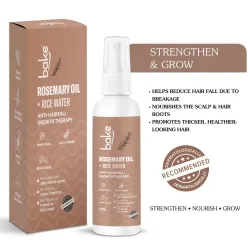 Bake Cosmetics: Rosemary + Rice Water Hair Growth Therapy for Hair Fall Control & Hair Follicle Strengthening 100ml