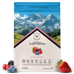 Wellbeing Nutrition: Organic Vegan Plant Protein Isolate Powder  22g Protein, 5g BCAA  No Bloating  Easy to Digest  Antioxidants & Trace Minerals  Canadian Mixed Berry - 500gm