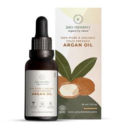 Juicy Chemistry: Argan Oil, 30 ml | Pure, Cold-pressed & Organic Argan Oil for Moisturising Skin & Managing Dry, Frizzy Hair | Ecocert Certified Organic for Men & Women | Cruelty-free & 100% Vegan