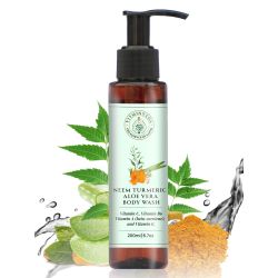 VITMINVEDA: Neem Turmeric Aloe Vera Body Wash for Purification of Skin - 200 ml