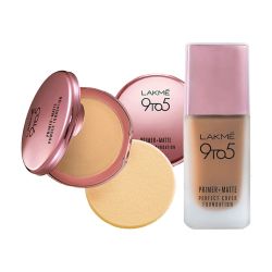 Lakme: 9 to 5 Primer + Matte Perfect Cover Foundation Mini Cool Rose