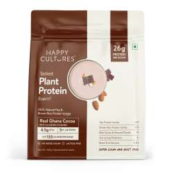 Happy Cultures: 26g Tastiest Plant Protein| Chocolate (Ghana Cocoa) & Almond Chunks  - 505g