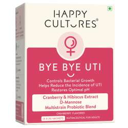 Happy Cultures: Bye Bye UTI with D-Mannose, Cranberry & Probiotics |15 Sachets (2g Each)
