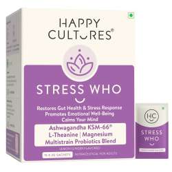 Happy Cultures: Stress Who  Ashwagandha KSM66, Magnesium & L-Theanine | Stress & Anxiety Relief | 15 Sachets (2g Each)