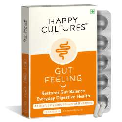 Happy Cultures: Gut Feeling - Blend of Pre + Probiotics & B-Vitamins  | 30 Capsules