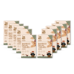 IMECO: Bamboo Pocket Tissue | Ultra-Soft Travel Friendly Facial Wipe | 10 Pulls Per Pack | Pack of 10