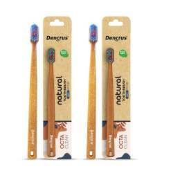 DENCRUS: Octa Clean Eco-Friendly Toothbrush | Octagonal Handle With Soft Bristles | Pack of 2