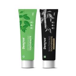 DENCRUS: Charcoal & Mint Toothpaste Combo | 200gm | 100gm each