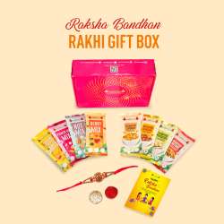 Ambrosia: Trail Mixes Delight Rakhi Gift Hamper 320gm (each pack 40gm)