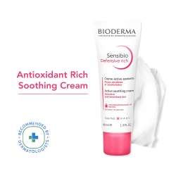 Bioderma: Sensibio Defensive Rich Active Soothing Cream Hydration/Moisturisation 12h Nutrition, 40ml
