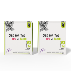 Saathi: Organic Bamboo Regular ( 245MM ) Sanitary Napkins  Pack of 12 X 2 - 24 Pads (Regular)