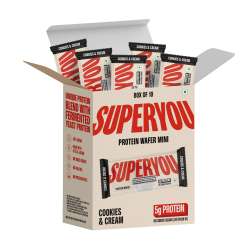 SuperYou: Cookies & Cream Protein Wafer Mini Bars   Pack Of 10
