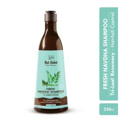 Nat Habit: Navdha Rosemary Shampoo For Hair Fall Control| Sulphate & Paraben Free | Soy Fermented Gentle Cleanser|Natural Herbal Shampoo for Women & Men, 250ml