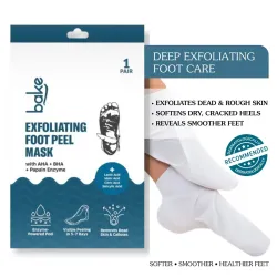 Bake Cosmetics: AHA + BHA Peeling & Exfoliating Foot Mask for Baby Soft Feet, Reduces Dry Skin & Calluses, Hydrates Skin - 1 Pair