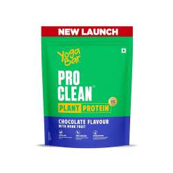 Yogabar: ProClean Plant Protein Powder 500gm | 25gm Protein Per Serve - Chocolate Flavour with Monk Fruit Sweetener