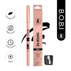 BOBI: 24 Hours Kajal For Eyes | Smudgeproof Waterproof Formula | Deep Black Pigment | Cruelty-Free Paraben-Free | Smooth Application | Long Lasting Wear-1.5gm