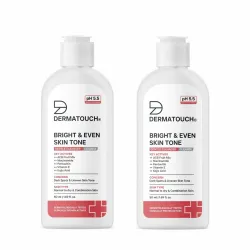 Dermatouch: Bright & Even Skin Tone Gentle Cleanser | Helps Reduce Dark Spots & Uneven Tone | pH 5.5 Daily Face Wash | 50ml | Pack of 2