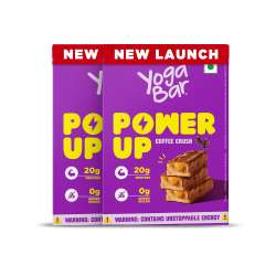 Yogabar: Power Up Coffee Crush | 20gm Protein per Bar | Healthy Snack |Pack of 10