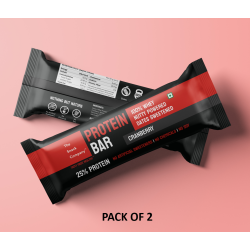 The Snack Company: Cranberry Protein Bar 50gm  Pack of 2| 100% Whey Protein Bar | 25% Protein in every serve