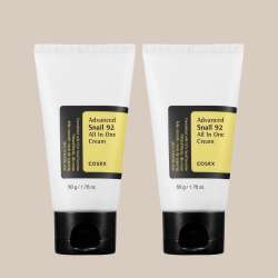 COSRX: Advanced Snail 92 All In One Cream | Deep Hydration | Korean Skincare | Snail Mucin | Barrier Repair | Pack of 2 | 50gm Each