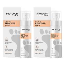 Protouch: Callus Remover Spray | Natural Exfoliation with Green Tea Extract and Aloe Vera Extract | Nourishing Coconut Oil & Olive Oil | Instantly Smooth, Soft Feet |100ml | Pack of 2