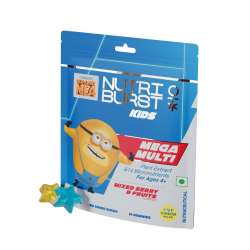 NUTRIBURST: Minions Mega Multi Kids Gummies - 13 Essential Vitamins & Minerals for Growth & Immune Support - Sugar-Free, Gluten-Free, Mixed Fruit Flavor, Chewable, Vegan - For Kids Aged 4+, 10 Gummies