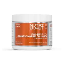 NUTRIBURST: Pure Japanese Marine Collagen Peptides Supplement for Skin, Hair, Nails & Joints | Clinically Proven Ingredient | High Absorption 8 gms Collagen, Orange 100gm