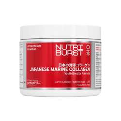 NUTRIBURST: Pure Japanese Marine Collagen Peptides Supplement for Skin, Hair, Nails & Joints | Clinically Proven Ingredient | High Absorption 8 gms Collagen, Strawberry 100gm